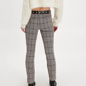 Free People Molly Slim Plaid Pants NWOT Windsor Plaid US 6